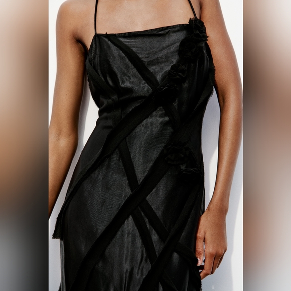 SALE! ZARA NWT SATIN EFFECT DRESS - Picture 3 of 12